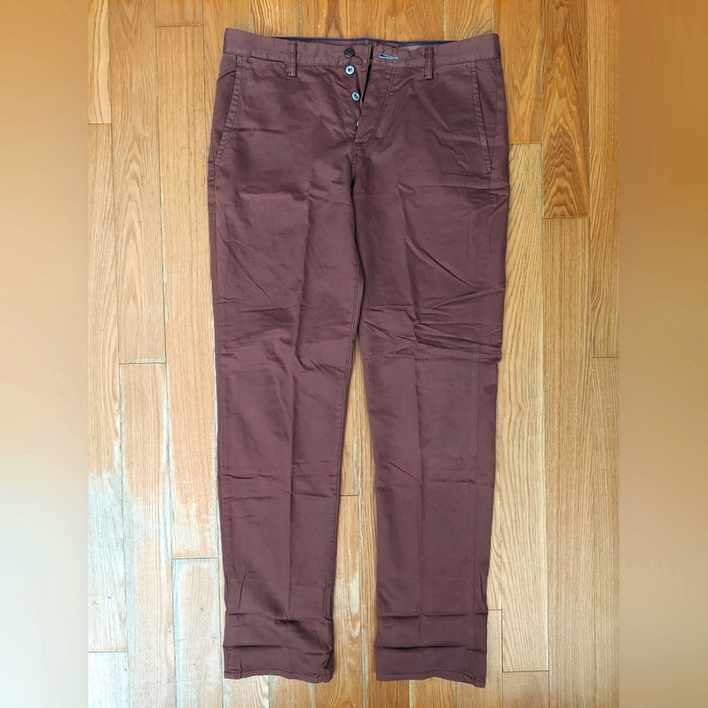 Gap Men's Gray Slim Fit Pants Vintage Wine Red Mens 32x32